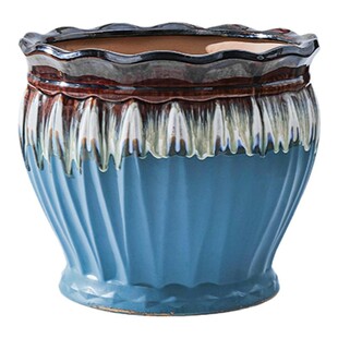 2025新款40cm陶瓷花盆创意大口径大号清仓特大号落地铁树蓝莓清仓