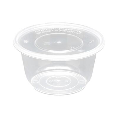 烧仙草打包盒圆形塑料带勺子