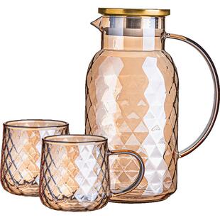 耐高温冷水壶家用套装玻璃大容量凉水壶冷水杯果茶凉茶壶装水容器