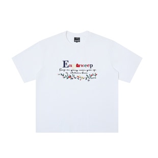 【Endweep官方店】彩色小花刺绣短袖T恤夏季男女百搭趣味休闲上衣