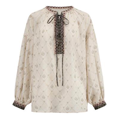 ODTD春夏V领泡泡袖流浪嬉皮