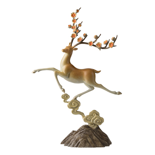 铜师傅《一路生花》客厅桌面铜鹿摆件 家居装饰工艺品摆件礼物