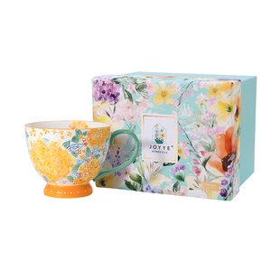 JOYYE卓艺十二花语釉下手绘早餐陶瓷杯子大容量马克杯小众设计女