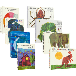 Eric Carle 艾瑞卡尔经典纸板书8册 Very Hungry Caterpiller/Spider/From head to toe 幼儿绘本 儿童英语启蒙 英文原版进口图书