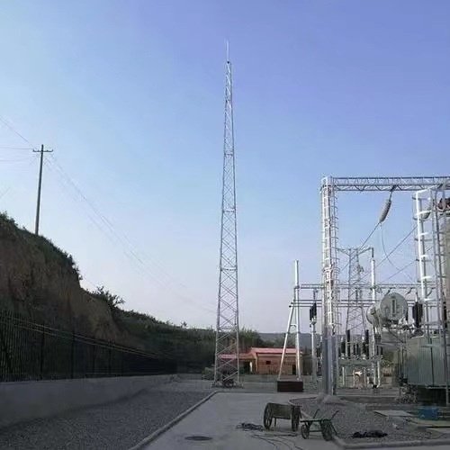 加工独立避雷塔钢结构楼顶避雷塔圆钢避雷塔防雷避雷线塔接闪杆塔