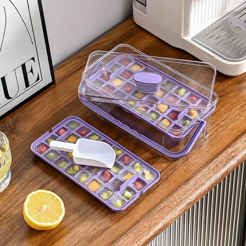 翻转冰块模具食品级制冰模具冰箱储存制冰器冻冰块神器冰块盒冰格