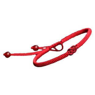 本命年红绳手链简约手工编织红手绳金刚结男女款情侣双钱结红手绳