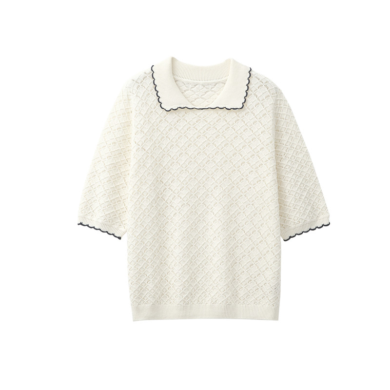 26新~雕塑针织【禾同款/菱格肌理/100丝光棉】 翻领套衫/长袖开衫