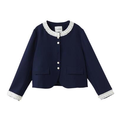 采多宝大码女装胖mm2025冬季新款花边拼接气质西装外套ECW2512-Z