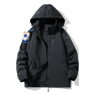 NASA冲锋衣可拆卸户外登山服外套男女帽子防风防水夹克女内胆实用