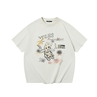 TGNS天使小狗涂鸦印花短袖