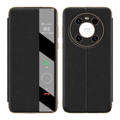 适用华为mate40手机壳真皮翻盖式
