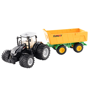 儿童遥控拖拉机农场运输车慢速遥控车合金电动工程车男孩玩具车