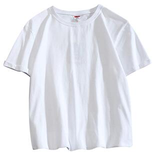 疯庞克潮新品男士纯色打底简约潮流白T恤韩版宽松短袖夏季大码潮