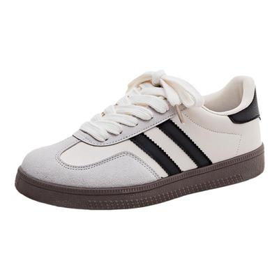 人本复古德训鞋女款百搭平底板鞋