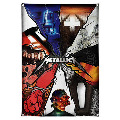 摇滚酒吧琴行竖版挂旗金属乐队