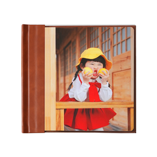 美印兔兔宝宝照片书相册定制打印成书影楼相片10寸澄知方款皮册