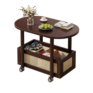 茶桌2025新款高端茶几客厅家用可移动阳台小茶桌边几边柜小桌子竹