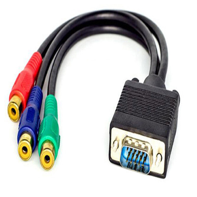 VGA转AV三色线色差分量转换器线
