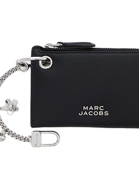 【季末折扣】MARC JACOBS/莫杰 MJ 牛皮纯色时尚钱包卡包挂饰