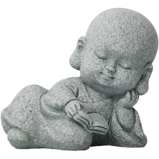 仿真禅意小和尚摆件园艺花卉盆景造景佛陀摆设中式家居玄关佛装饰