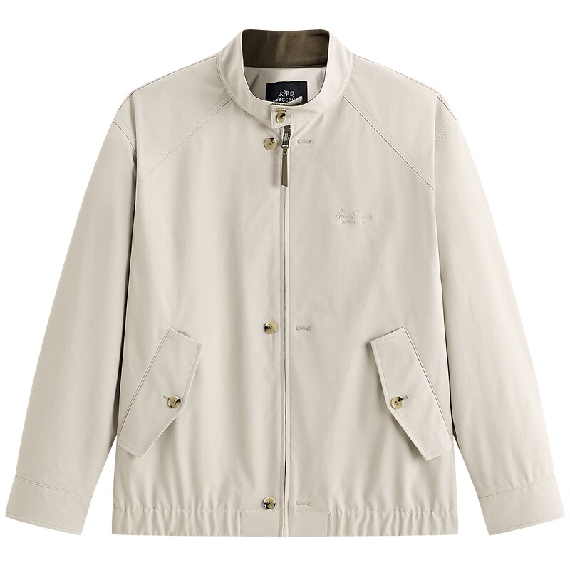 太平鸟男装哈灵顿夹克宽松通勤行政外套2026春季新款刺绣休闲茄克
