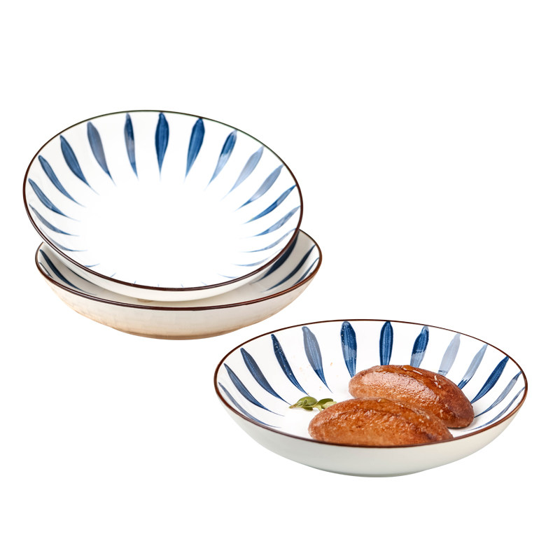 网红套装10只简约风陶瓷饭碗盘子