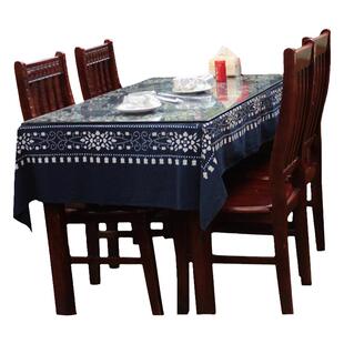 乌镇蓝印花桌布蜡染布艺全棉餐桌布电视机茶几防尘布田园复古台布