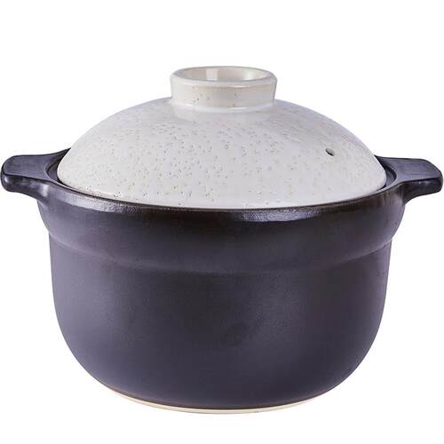 [cocostyle]日本万古烧大容量5L华月大黑砂锅煲汤炖鸡炖肉锅土锅