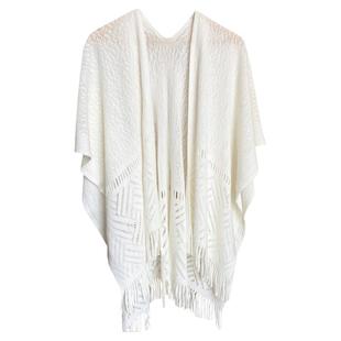 春夏季旗袍披肩空调房百搭款披风女镂空流苏时尚薄款外搭白色斗篷