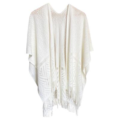 春夏季旗袍披肩空调房百搭款披风女镂空流苏时尚薄款外搭白色斗篷