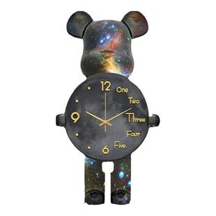 入户玄关装饰画暴力熊led灯画轻奢高级感走廊挂画简约客厅钟表画