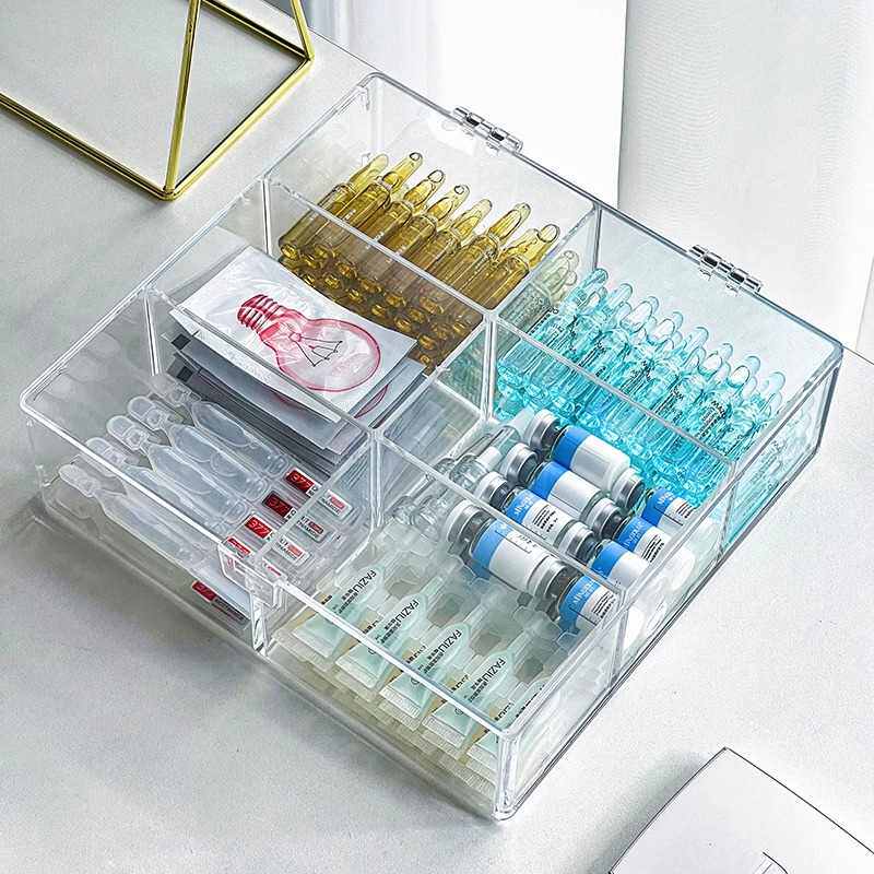 次抛精华收纳盒化妆品小样置物架桌面护肤品口红亚克力整理盒透明