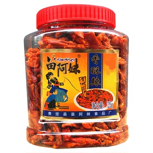 贵州特产贵定油炸辣椒苗阿妹香酥辣椒干吃辣椒条零食香辣脆1罐装