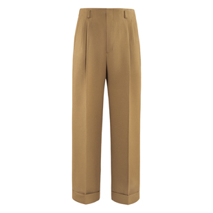 CULTUM精纺斜纹双褶好莱坞裤西裤男高腰直筒西装裤