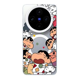 卡通新款手机壳vivox100磁吸适用于x200promini保护套防摔magsafe车载趣味无线充电卡通创意透明磨砂简约X300