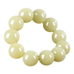 天然新疆和田玉黄口料手串男单圈玉石手链女款黄玉圆珠手把件散珠