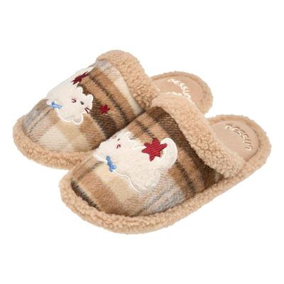 可爱保暖防滑情侣猫猫绒棉拖鞋女