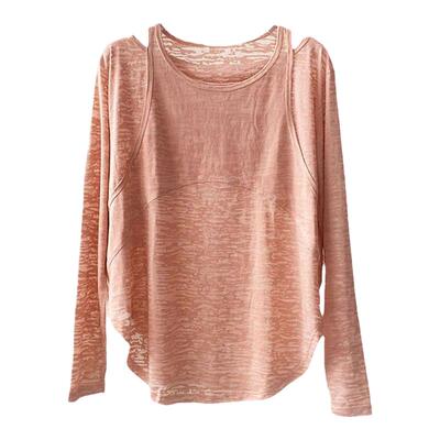 lulu同款瑜伽服烂花罩衫透气速干