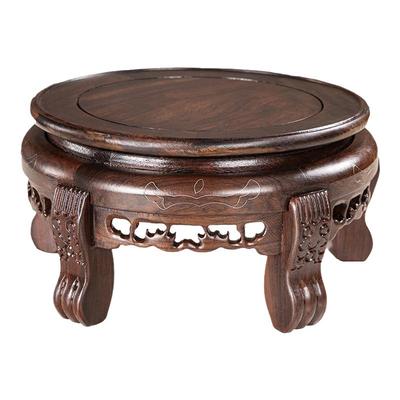 黑檀木实木圆形可旋转底座