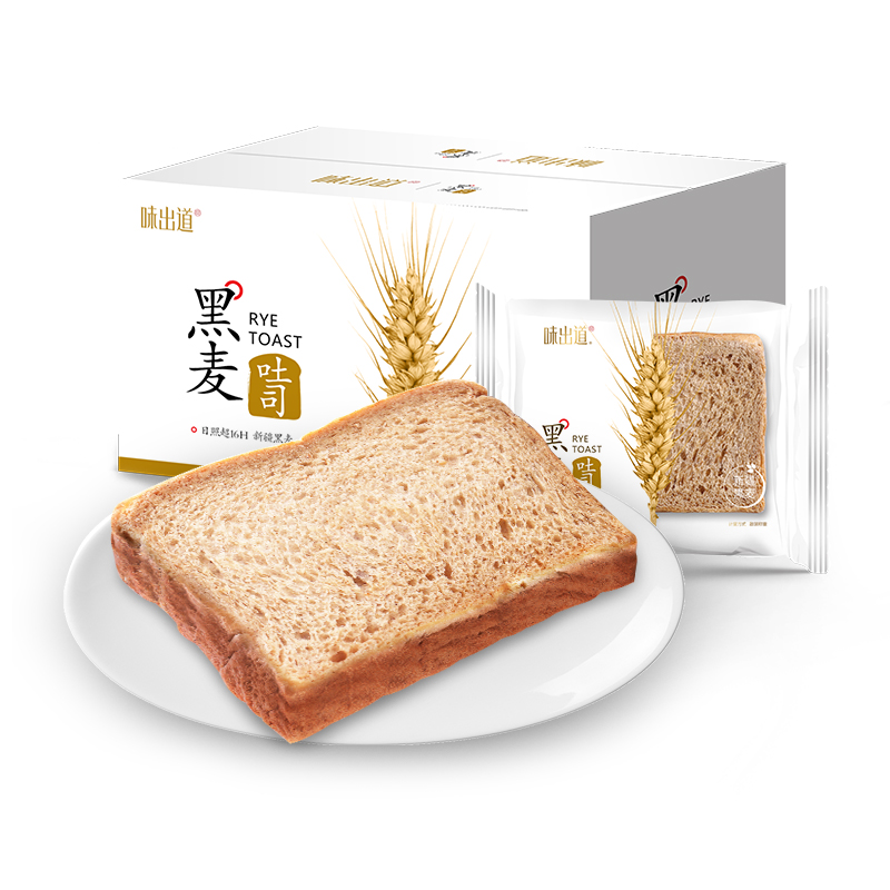 味出道黑麦全麦吐司片800g整箱面包