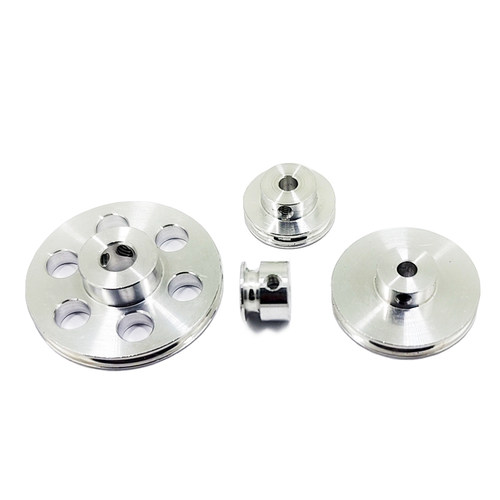 3mm圆皮带皮带轮 铝合金U槽带轮O型带轮 金属单槽皮带轮diy 滑轮