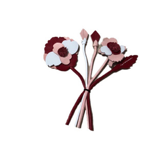 长9.5cm新款真皮花朵胸花发夹鞋花包花饰品挂件配饰一字高端胸针