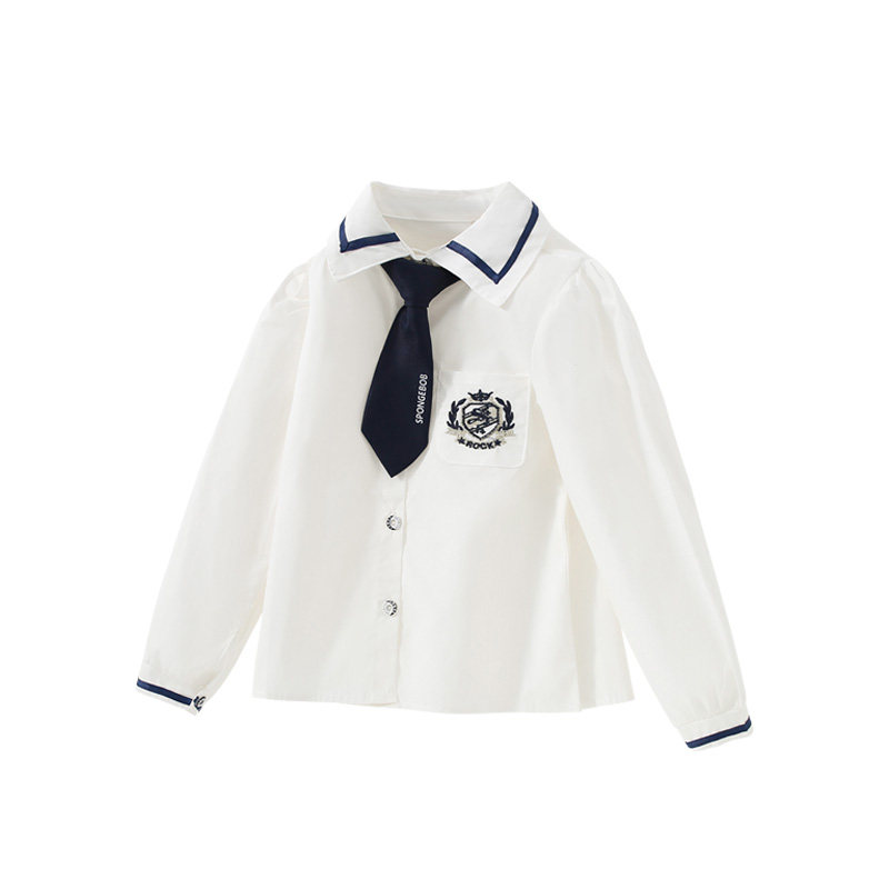 DO.CAT女童学院风衬衫白色衬衣