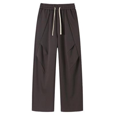 直筒阔腿宽松卫裤情侣裤子