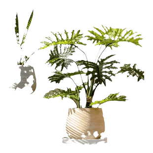 轻奢高级感镁泥花盆家用大号花器龟背竹黑金刚龙舌兰室内外绿植盆