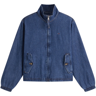 Tommy26春夏新款男女同款轻薄纯棉美式复古休闲立领牛仔夹克外套