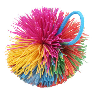 彩色橡筋球橡胶球幼儿园趣味游戏多彩毛毛橡胶丝球儿童踢毽子玩具