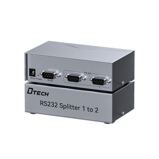 帝特一分二串口分配器1进2出RS232共享器DB9串口集线器DT-S202