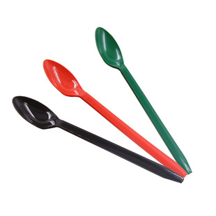 独立装透明长柄勺子4色长梗塑料果汁水果捞长勺咖啡勺搅拌勺整包